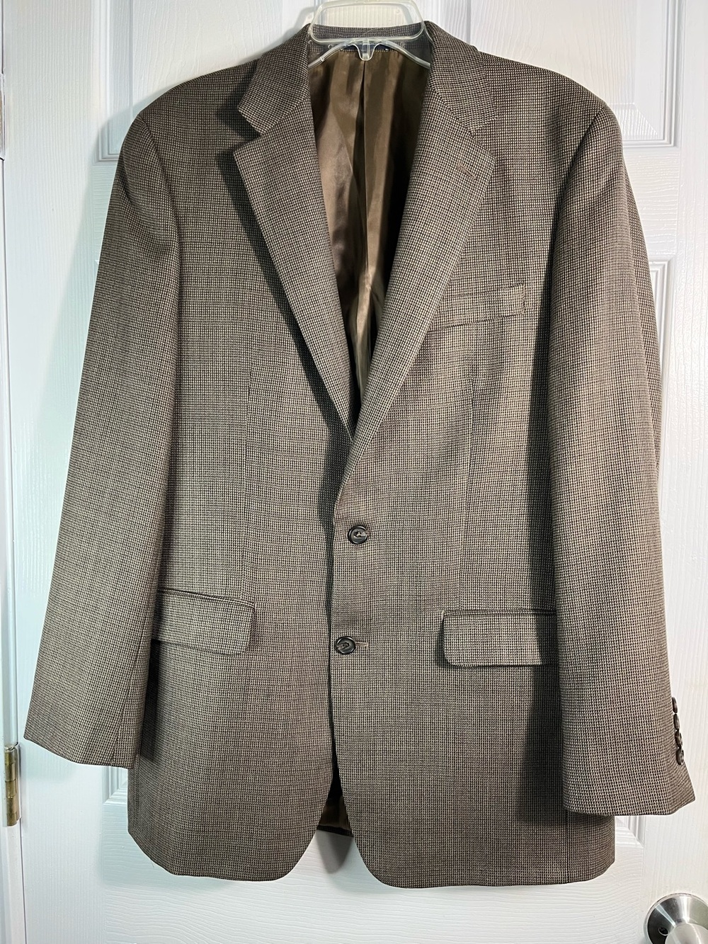 Ralph Lauren Wool Brown Micro-Check Men's Blazer 40L